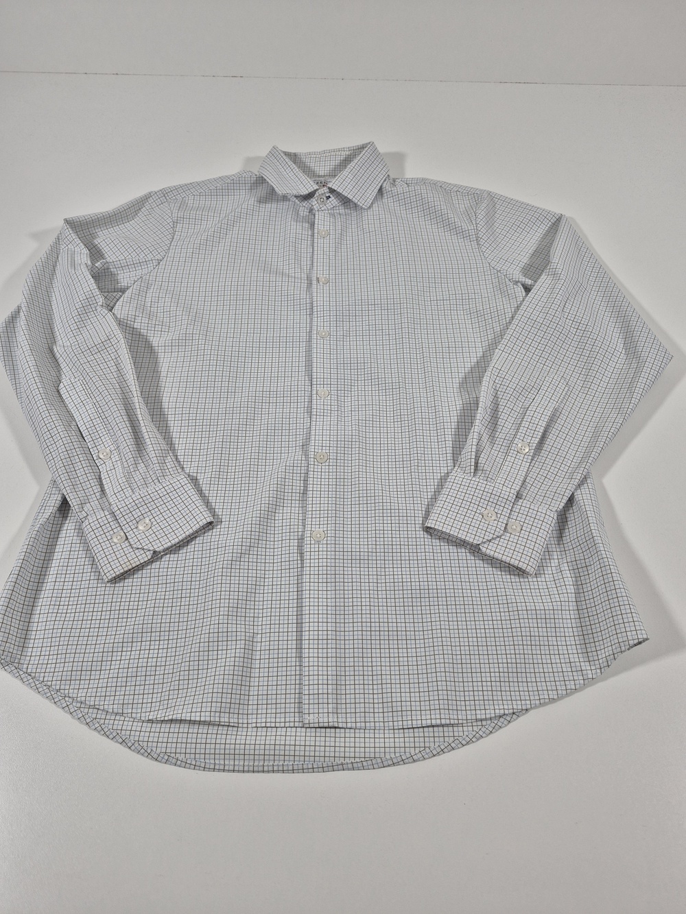 Mizzen+Main Dress Shirt Mens M White Check Leeward Regular Fit Stretch Non Iron